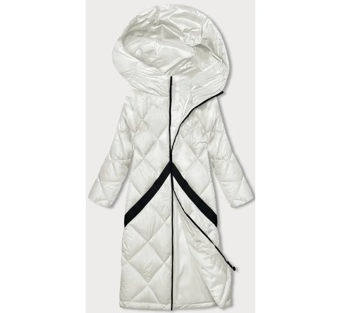 Prošívaná dámská zimní bunda v barvě ecru (H-896-11) Prošívaná dámská zimní bunda v barvě ecru (H-896-11)