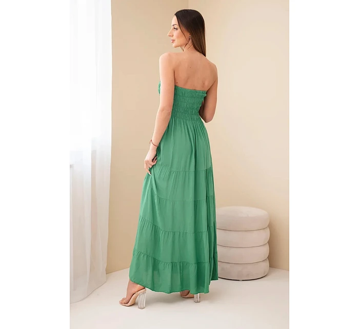 Dámské viskózové šaty s elastickým vrškem zelená