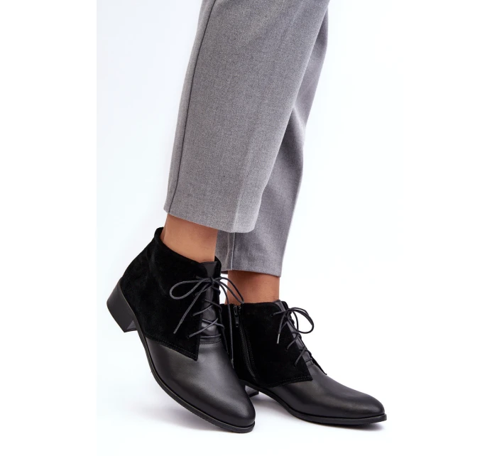 Dámské Šněrovací Botky Černé model 21637609 - Boto