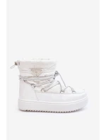 Dámské sněhule na platformě s vázáním bílé model 21641618 - Boto