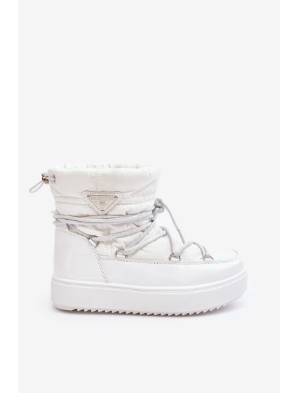 Dámské sněhule na platformě s vázáním bílé model 21641618 - Boto