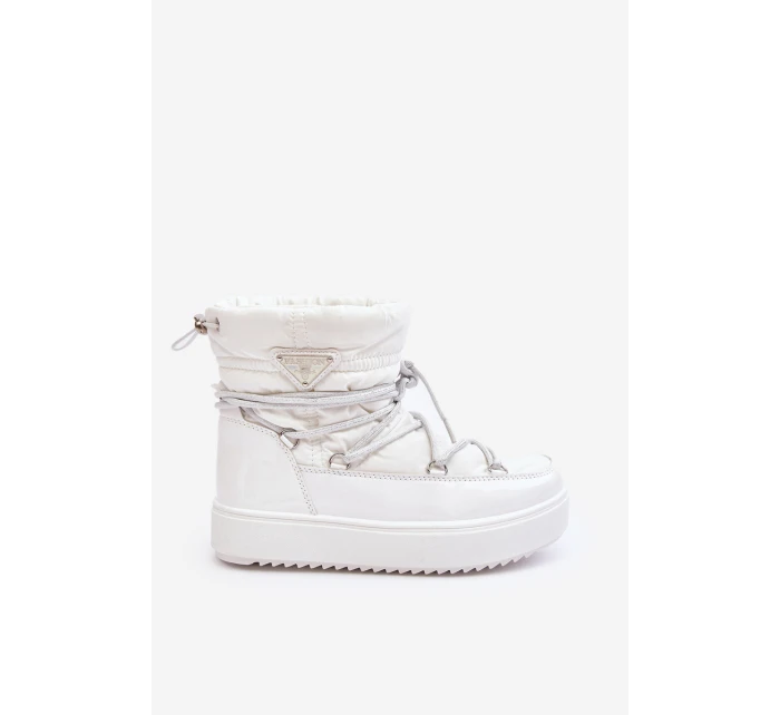Dámské sněhule na platformě s vázáním bílé model 21641618 - Boto