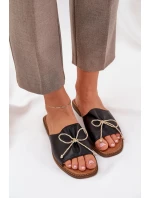 Sandály Na Ploché Podešvi S Mašlí Černé model 21684361 - Boto Sandály Na Ploché Podešvi S Mašlí Černé model 21684361 - Boto