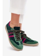 model 21703126 Semišové Nízké Dámské Tenisky Tmavě Zelené - Zazoo model 21703126 Semišové Nízké Dámské Tenisky Tmavě Zelené - Zazoo