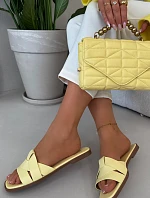 Dámské ploché pantofle s pásky žluté Marissae