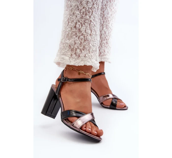 Sandály na vysokém podpatku z ekologické kůže Black Abilica Sandály na vysokém podpatku z ekologické kůže Black Abilica