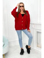 Svetr na knoflíky model 20774210 červený - Kesi Svetr na knoflíky model 20774210 červený - Kesi