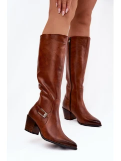 Kozačky na podpatku model 221523 Step in style