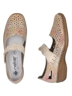 Dámská kožená prolamovaná obuv na suchý zip model 22021923 - Rieker