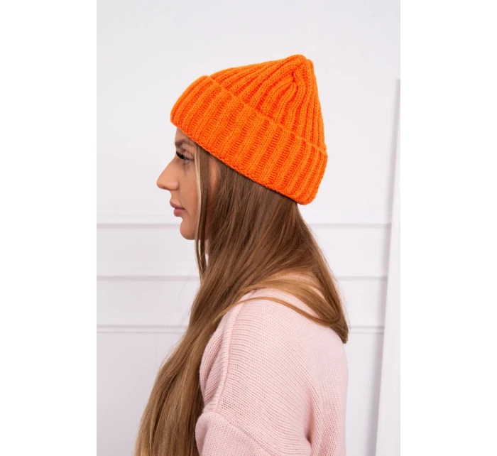 Čepice s rolováním Magda K293 orange neon Čepice s rolováním Magda K293 orange neon