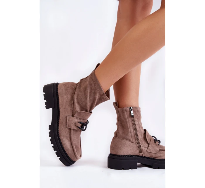 Dámské semišové kozačky La.Fi 250042B-SU Béžove