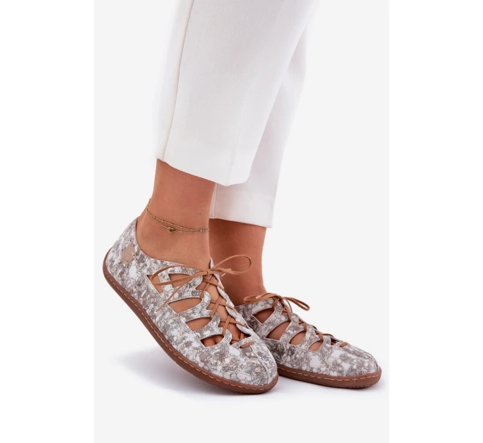 Kožené Baletky S Výřezy Maciejka 06835-25/00-1 Zlaté