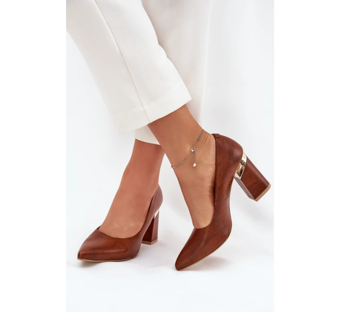 Kožené Lodičky Lewski model 21704050 Tmavě hnědé - Boto