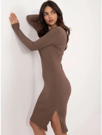 Šaty RV SK model 20619149 hnědé - FPrice Šaty RV SK model 20619149 hnědé - FPrice