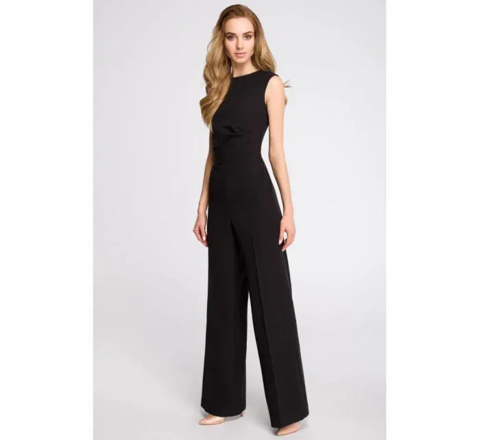 S115 Kombinéza se širokými nohavicemi - černá S115 Kombinéza se širokými nohavicemi - černá