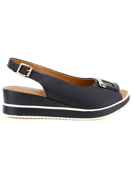 Dámské kožené sandály na platformě černé model 22130017 - Artiker