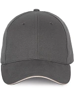 K-up KP 185 6 panelová sandwich kšiltovka 20.0185 dark grey/light grey
