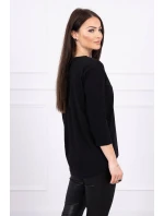 Halenka s potiskem koláží černá