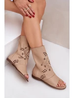 Zazoo Dámské Kožené Sandály S Na Béžové model 21682075 - Boto Zazoo Dámské Kožené Sandály S Na Béžové model 21682075 - Boto