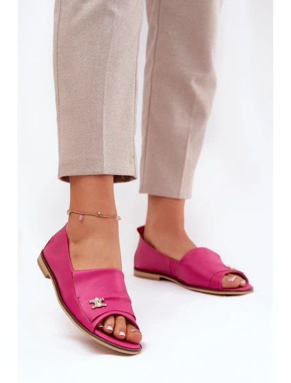 Kožené elegantní baleríny s   fuchsie model 21691215 - Zazoo