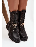 Dámské workery s ozdobou černé model 21744674 - Boto Dámské workery s ozdobou černé model 21744674 - Boto