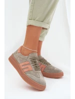 Dámské tenisky z pravé semiše Zelené model 22026533 - EVENTO Dámské tenisky z pravé semiše Zelené model 22026533 - EVENTO