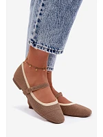 Ploché baleríny z materiálu světle hnědé model 22122467 - Boto