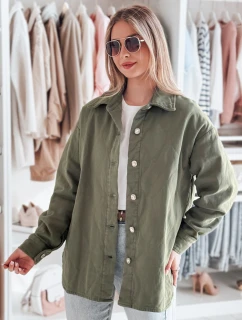 Dámská přechodná košilová bunda oversize KOSMOJACK khaki FashionStreet TY4840