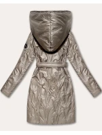 Béžový dámský prošívaný kabát s páskem S'West (B8508-12) Béžový dámský prošívaný kabát s páskem S'West (B8508-12)
