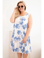 Dámské šaty Plus Size viskózové květované na ramínkách béžová Dámské šaty Plus Size viskózové květované na ramínkách béžová