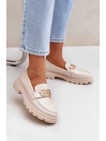 Dámské Mokasíny Se Zlatým Detalem Béžové model 21683267 - Boto