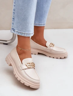 Dámské Mokasíny Se Zlatým Detalem Béžové model 21683267 - Boto