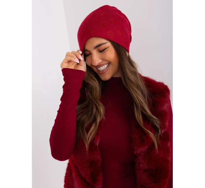 Czapka AT CZ model 18997548 bordowy - FPrice Czapka AT CZ model 18997548 bordowy - FPrice