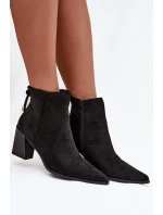 Dámské botky na podpatku s vázáním Halisse – černé Dámské botky na podpatku s vázáním Halisse – černé