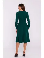 S378 Rozšířené šaty s páskem S378  zelené - Stylove