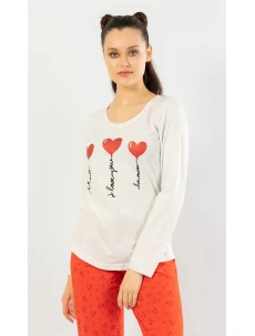 Dámské pyžamo dlouhé I love you