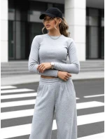 Dámský komplet kalhot a topu šedý Dstreet model 21970710 - FashionStreet Dámský komplet kalhot a topu šedý Dstreet model 21970710 - FashionStreet