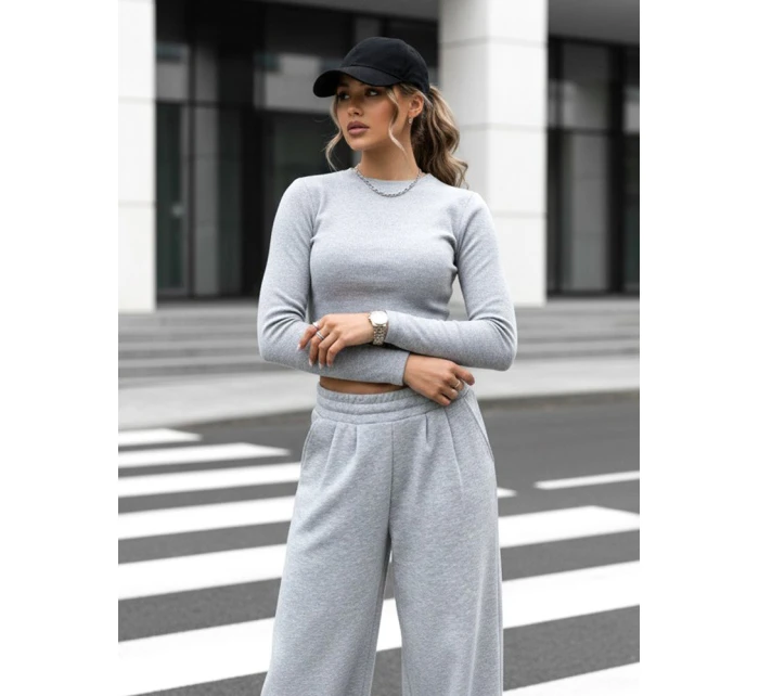 Dámský komplet kalhot a topu šedý Dstreet model 21970710 - FashionStreet Dámský komplet kalhot a topu šedý Dstreet model 21970710 - FashionStreet