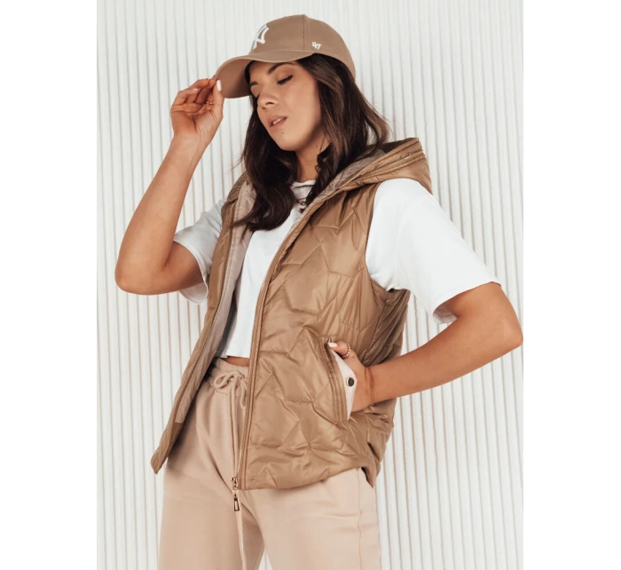 Dámská prošívaná vesta NICOLAS zlatá FashionStreet TY4119