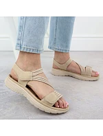 Dámské sandály na platformě pohodlné béžové model 22087466 - Hikvision Dámské sandály na platformě pohodlné béžové model 22087466 - Hikvision