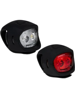 SADA SILIKONOVÝCH SVĚTEL NA KOLO PŘEDNÍ A ZADNÍ ČERNÉ DUNLOP