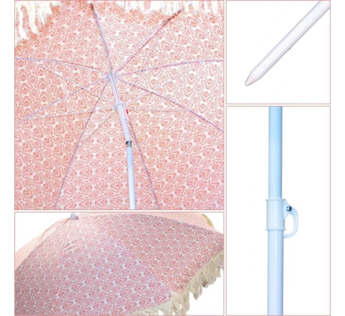 PLÁŽOVÝ A ZAHRADNÍ SLUNEČNÍK SE STŘAPCI 174 CM ČERVENÝ