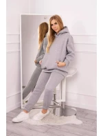 Zateplený set s mikinou s kapucí šedý Zateplený set s mikinou s kapucí šedý