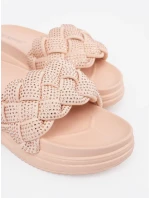 Zajímavé  nazouváky dámské růžové platforma