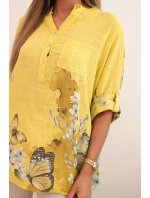 Dámská bavlněná košile na knoflík a kapsou kiwi Dámská bavlněná košile na knoflík a kapsou kiwi