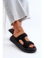 Ozdobené dámské sandály na platformě černé model 21656706 - Boto Ozdobené dámské sandály na platformě černé model 21656706 - Boto