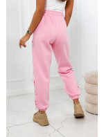 Bavlněné kalhoty Amour růžové