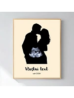Personalizovaný magický fotoobraz v rámu - 40x50 - s párem a ultrazvukem Personalizovaný magický fotoobraz v rámu - 40x50 - s párem a ultrazvukem