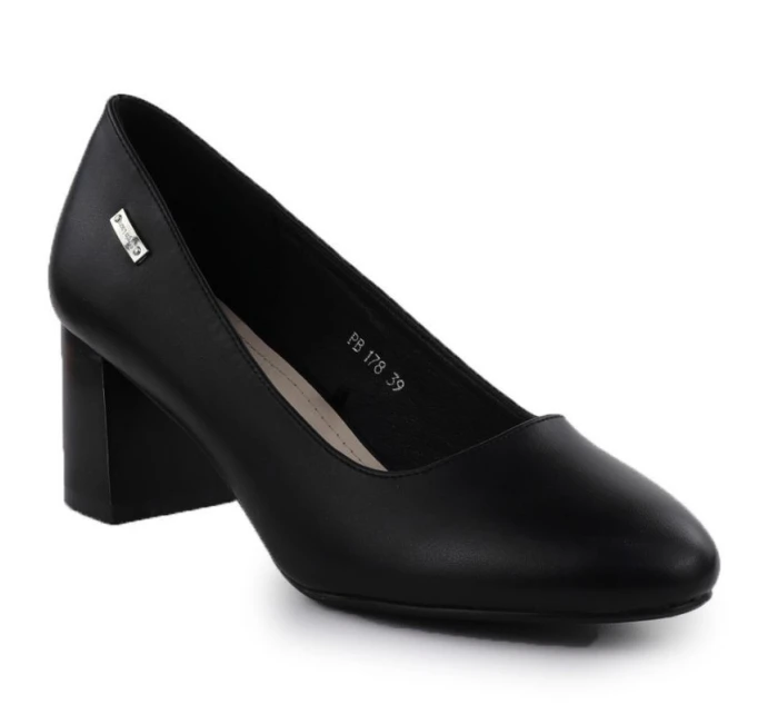 Černé lodičky na jehlovém podpatku Sergio Leone PB178