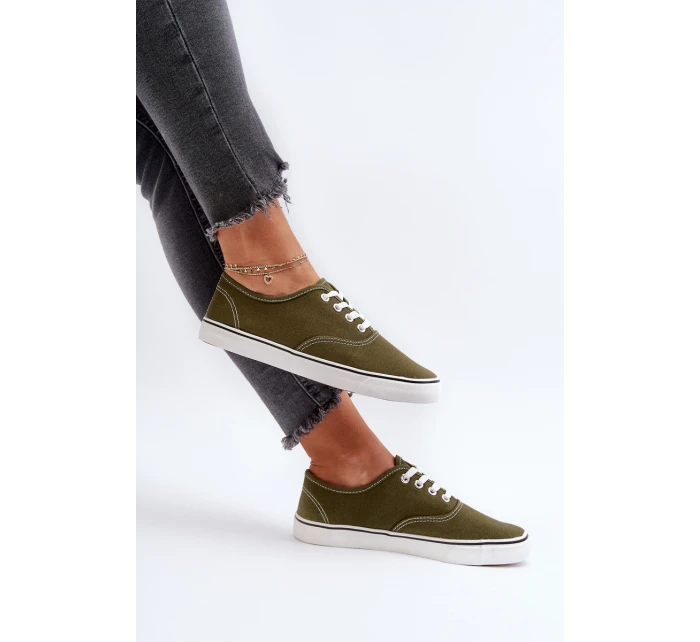 Dámské klasické tmavě zelené tenisky Olvali Dámské klasické tmavě zelené tenisky Olvali